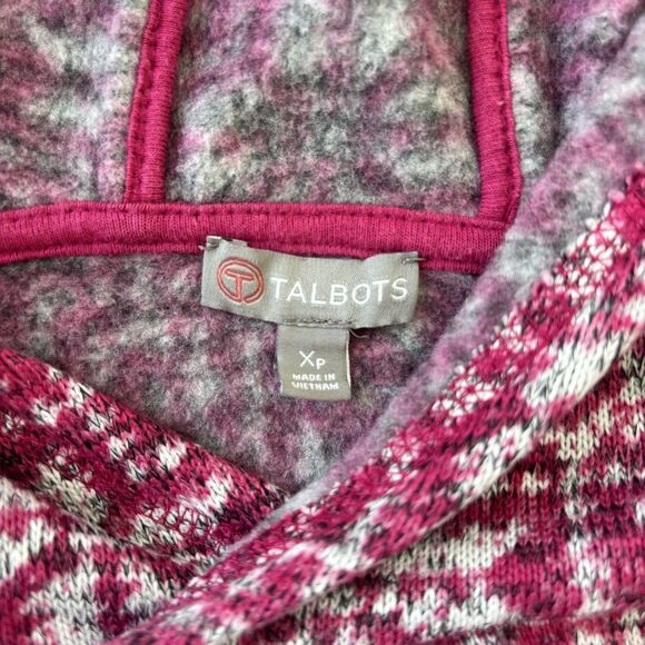 Talbots Womens Pink Hooded Sweater Size XP Winter Cozy Mature Leisure Ski Lodge - Picture 12 of 13